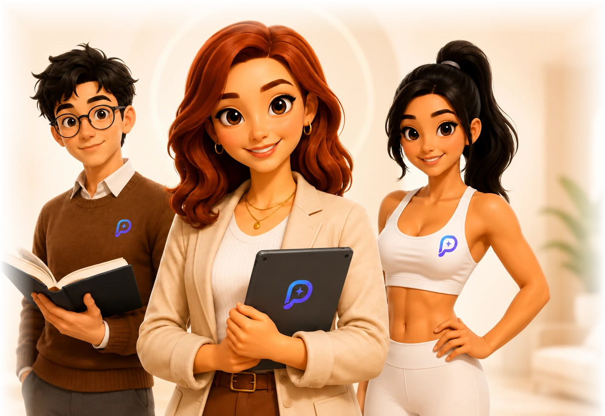 The Panvis manager with two specialists: the learning teacher and the fitness coach